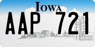 IA license plate AAP721