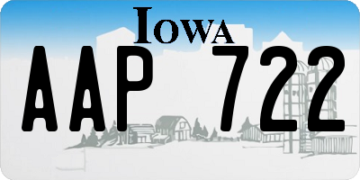 IA license plate AAP722