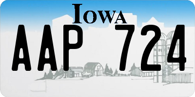 IA license plate AAP724