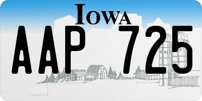 IA license plate AAP725