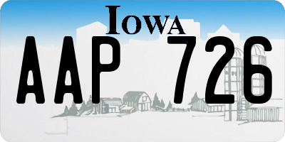 IA license plate AAP726