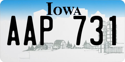 IA license plate AAP731