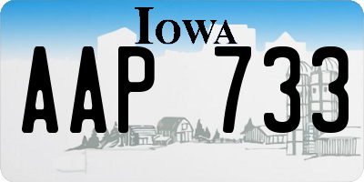 IA license plate AAP733
