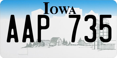 IA license plate AAP735