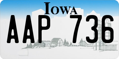 IA license plate AAP736