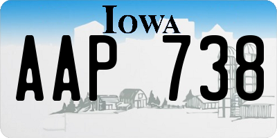 IA license plate AAP738