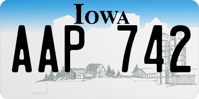 IA license plate AAP742