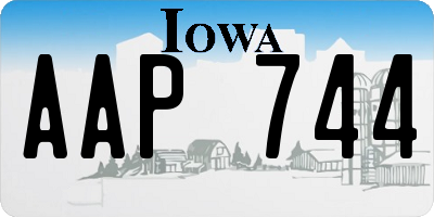 IA license plate AAP744