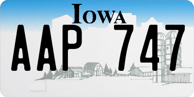 IA license plate AAP747