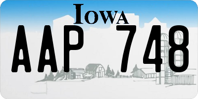 IA license plate AAP748
