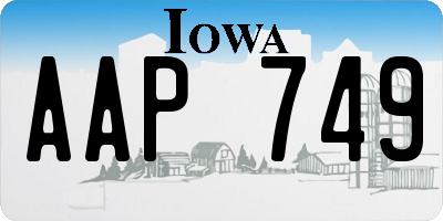 IA license plate AAP749