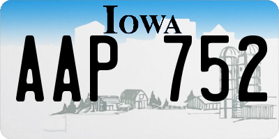 IA license plate AAP752