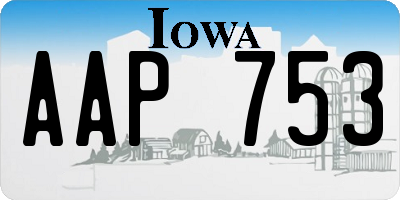 IA license plate AAP753