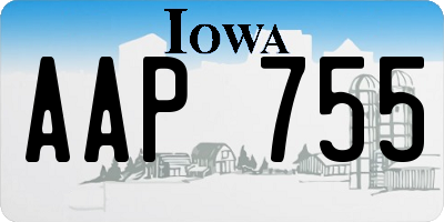 IA license plate AAP755
