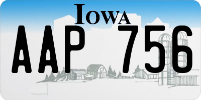IA license plate AAP756