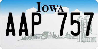 IA license plate AAP757