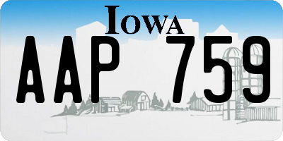 IA license plate AAP759