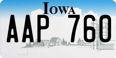 IA license plate AAP760