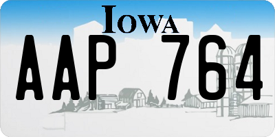 IA license plate AAP764