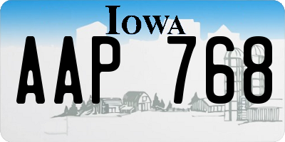 IA license plate AAP768