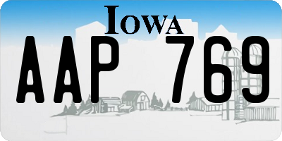 IA license plate AAP769