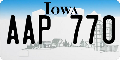 IA license plate AAP770