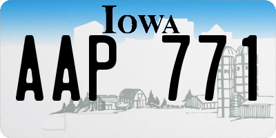 IA license plate AAP771
