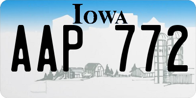 IA license plate AAP772