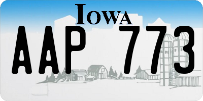 IA license plate AAP773