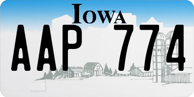 IA license plate AAP774