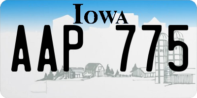 IA license plate AAP775