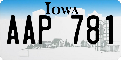 IA license plate AAP781