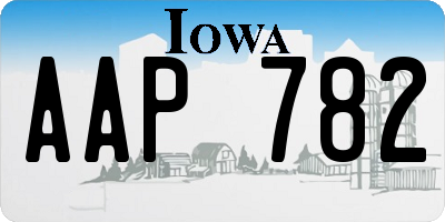 IA license plate AAP782
