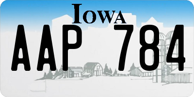 IA license plate AAP784