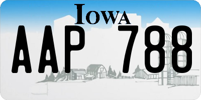 IA license plate AAP788
