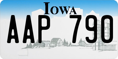 IA license plate AAP790