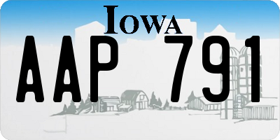 IA license plate AAP791