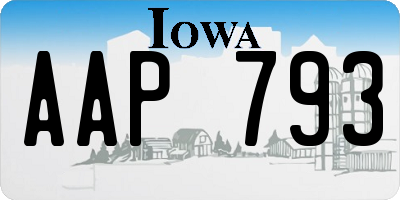 IA license plate AAP793