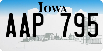 IA license plate AAP795