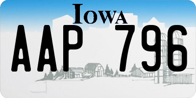 IA license plate AAP796