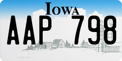 IA license plate AAP798