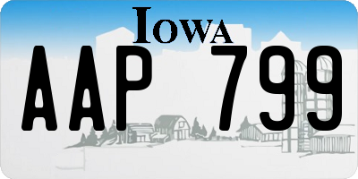 IA license plate AAP799