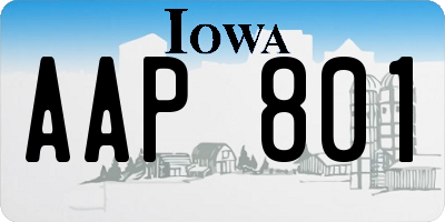 IA license plate AAP801