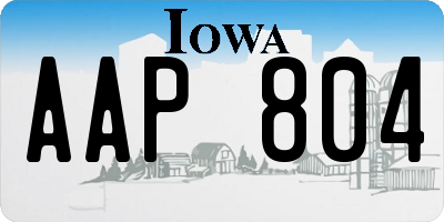 IA license plate AAP804
