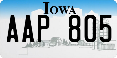 IA license plate AAP805