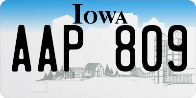 IA license plate AAP809