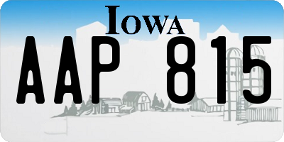 IA license plate AAP815