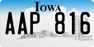 IA license plate AAP816
