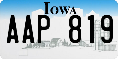 IA license plate AAP819