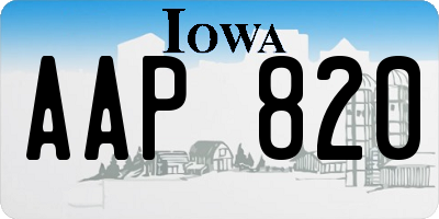 IA license plate AAP820